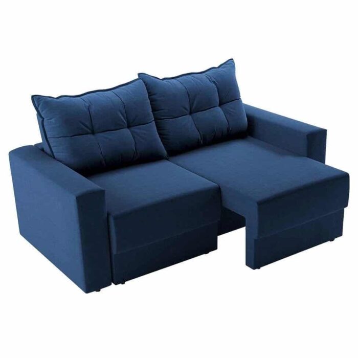 Sofá 2 Lugares Retrátil Lubeck Suede Azul Marinho 140 cm - Image 2