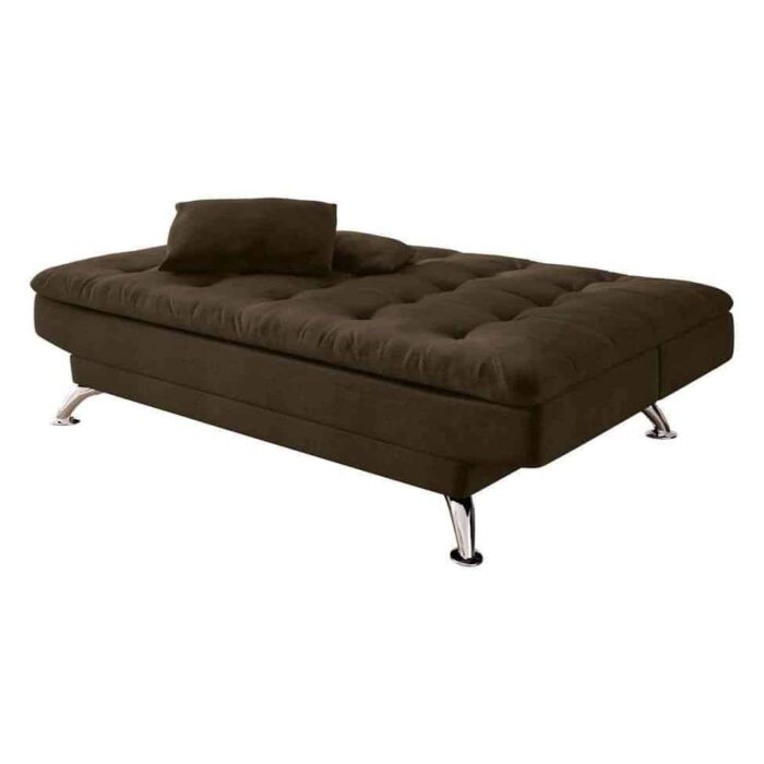 Sofá-Cama 3 Lugares Casal Premium ii Suede Café - Image 3